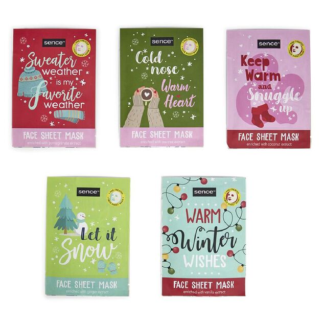 Coffret cadeau 5 masques visage Sence 23ml - Let it Glow