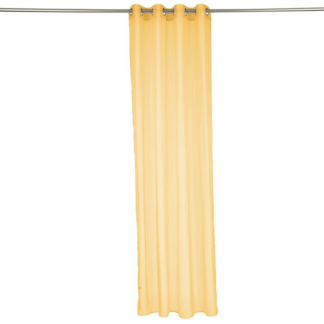 Voilage &agrave; oeillets uni jaune 140x240cm