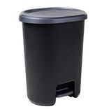 Poubelle &agrave; p&eacute;dale 27L Lynea plastique noir 37x29,5xH46cm