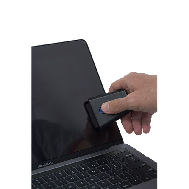 Brosse nettoyage &eacute;cran clavier 2en1 brosse souple et tampon microfibre