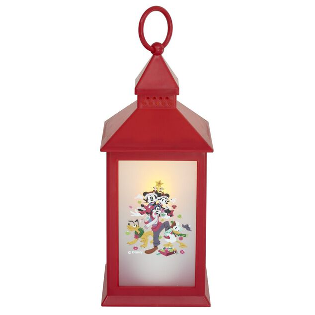 Lanterne lumineuse Disney Mickey Minnie plastique rouge 10,5x10,5xH24,5cm