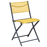 Chaise de jardin pliante london metal textilene jaune 51xp45xh81cm