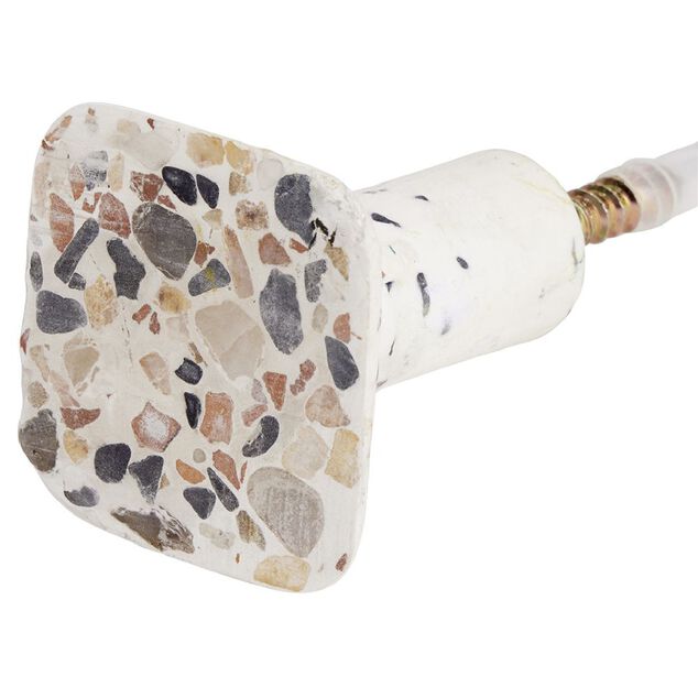 Pat&egrave;re murale carr&eacute;e motif terrazzo polyr&eacute;sine 4,3x4,3cm