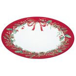 Sous assiette décor Noël plastique rouge et blanc Ø33cm