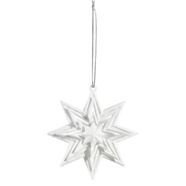 Suspension de No&euml;l forme &Eacute;toile velours poudr&eacute;