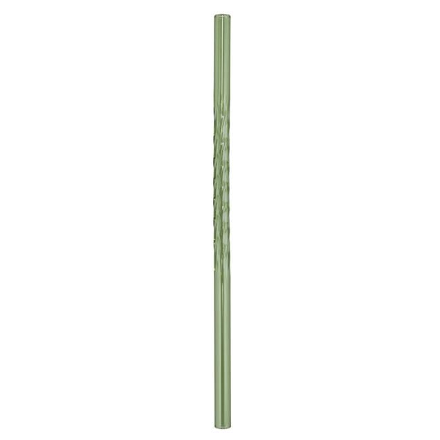 Paille en verre x4 r&eacute;utilisable d&eacute;cor torsad&eacute; avec brosse goupillon L20cm