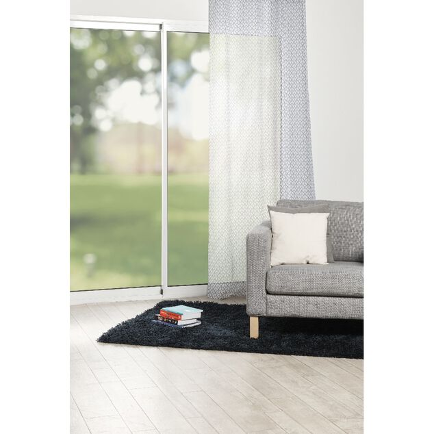 Voilage à oeillets imprimé graphique blanc 140x240cm