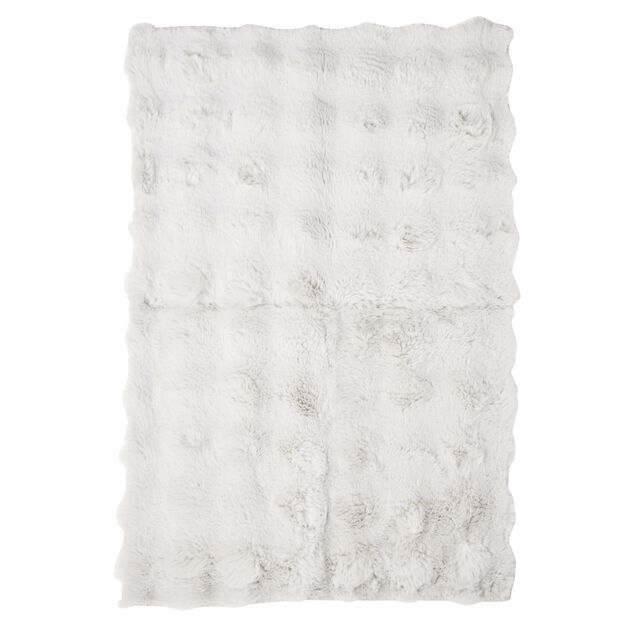 Tapis fausse fourrure rectangulaire relief bulle 60x90cm - 5 modèles