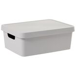 Bo&icirc;te de rangement avec couvercle grise 11 L
