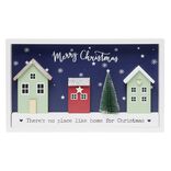 Cadre d&eacute;coratif maison de No&euml;l en bois L30cm (2 mod&egrave;les)