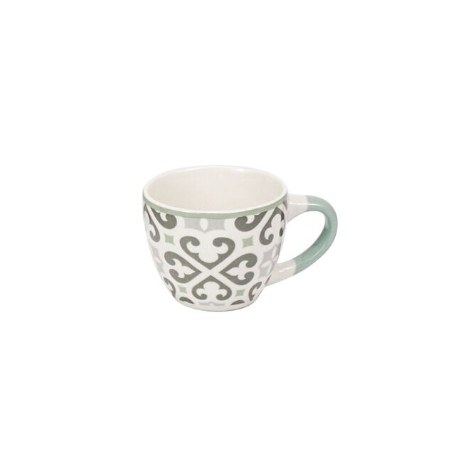 Tasse &agrave; expresso en porcelaine motif Carreau de ciment gris 9 cl
