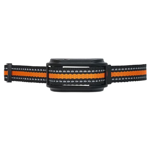 Collier de dressage &eacute;tanche sonore vibration noir et orange pour chien