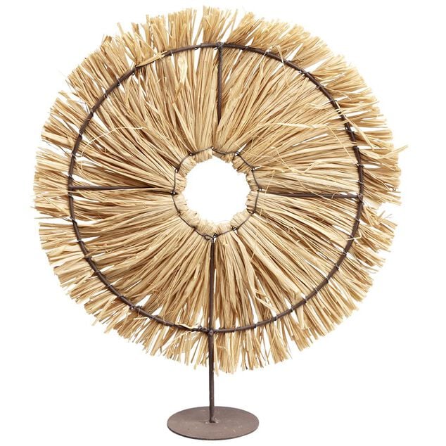 D&eacute;coration sur pied en fibre naturelle H35,5 cm