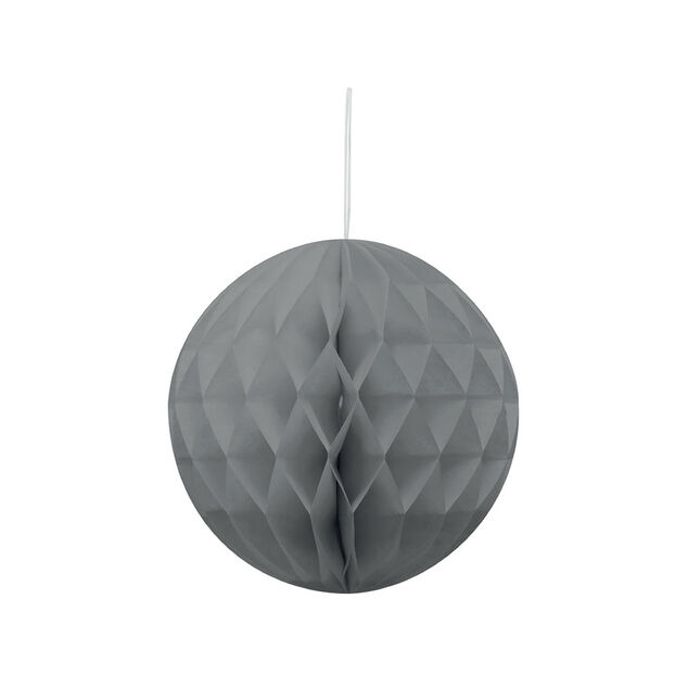 Suspension boule en papier gris