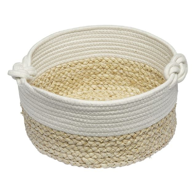 Pani&egrave;re ovale blanc naturel &Oslash;28 cm