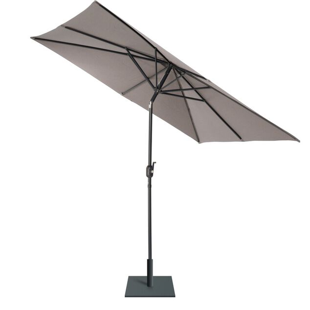 Parasol carr&eacute; Havane inclinable &agrave; manivelle bleu fonc&eacute; 250x250xH245cm