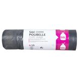Sac poubelle lien coulissant 50L x15