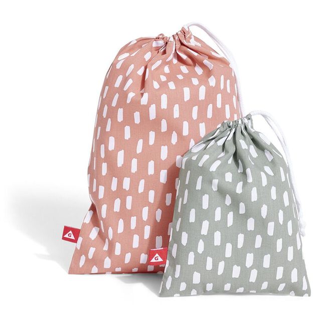 Sac cadeau réutilisable en coton x2 - 15x20cm et 20x30cm