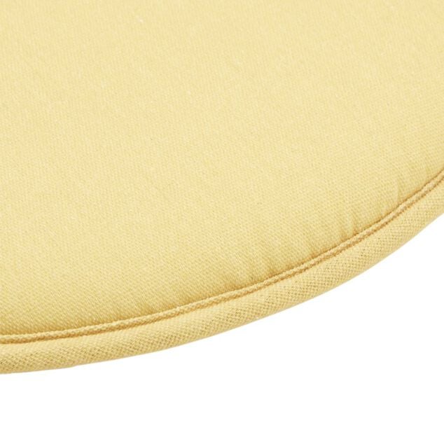 Galette de chaise ronde &agrave; nouettes unie &Oslash;38cm (2 mod&egrave;les jaune ou bleu)