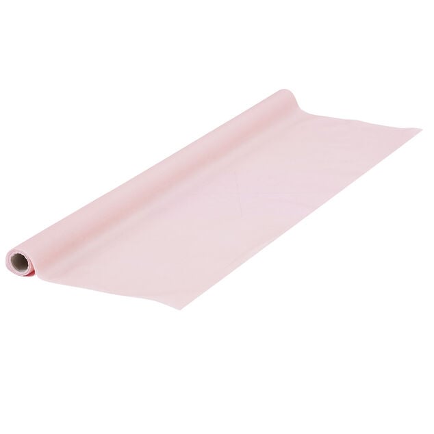 Nappe en papier voie s&egrave;che effet tissu rose p&acirc;le L 4 m