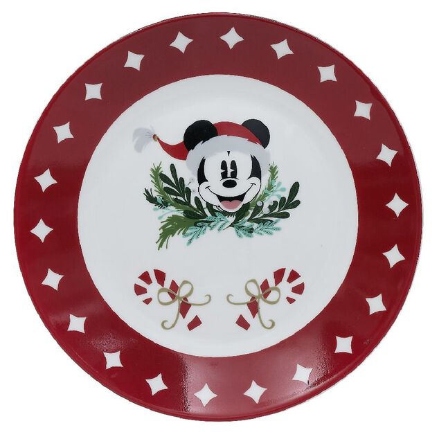 Lot de 4 assiettes dessert Disney Mickey porcelaine Ø19cm