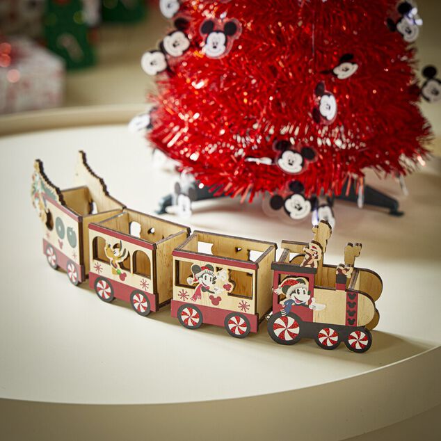 Train Disney Mickey en bois L38cm