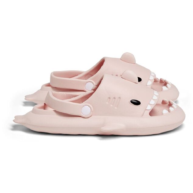 Chaussons requin enfant caoutchouc gris et rose 34/35