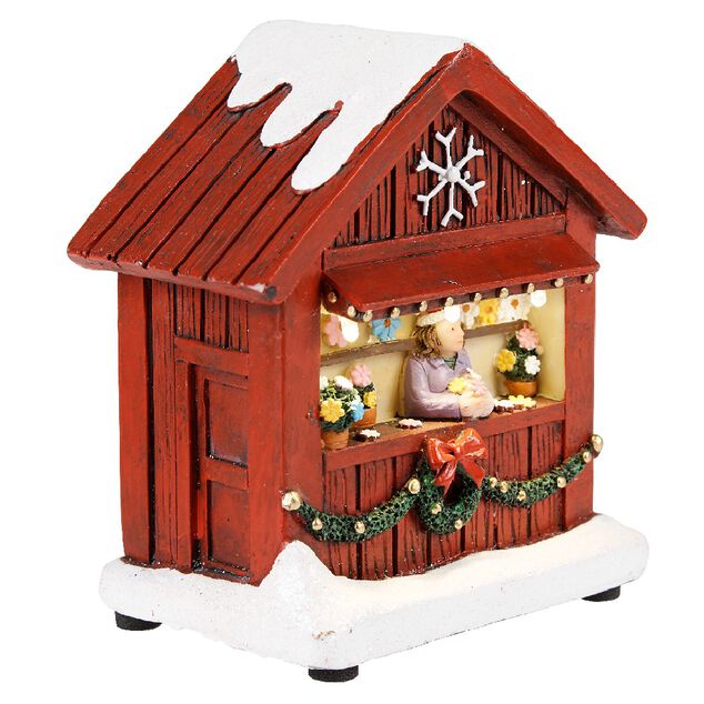 Chalet de No&euml;l avec figurine lumineuse 3 LED