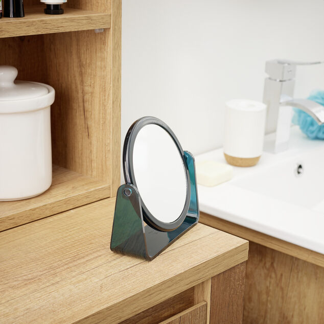 Miroir rond &agrave; poser rotatif 2 faces normal et grossissant (2 mod&egrave;les)