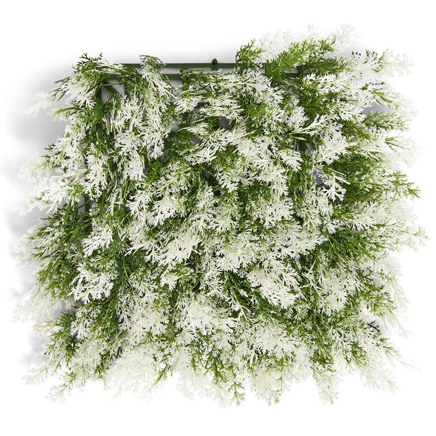 Carr&eacute; v&eacute;g&eacute;tal artificiel cypr&egrave;s vert et blanc 25x25cm clipsable