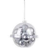 Petite boule de Noël polystyrène gris argenté Ø3cm x12