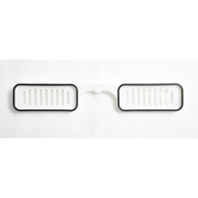 Mini &eacute;tag&egrave;re de robinet salle de bain 2en1 plastique blanc 11x63cm