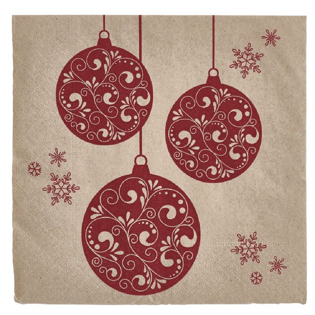 Serviette jetable beige et rouge x20