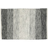 Tapis rectangulaire d&eacute;grad&eacute; rayure blanche et noire