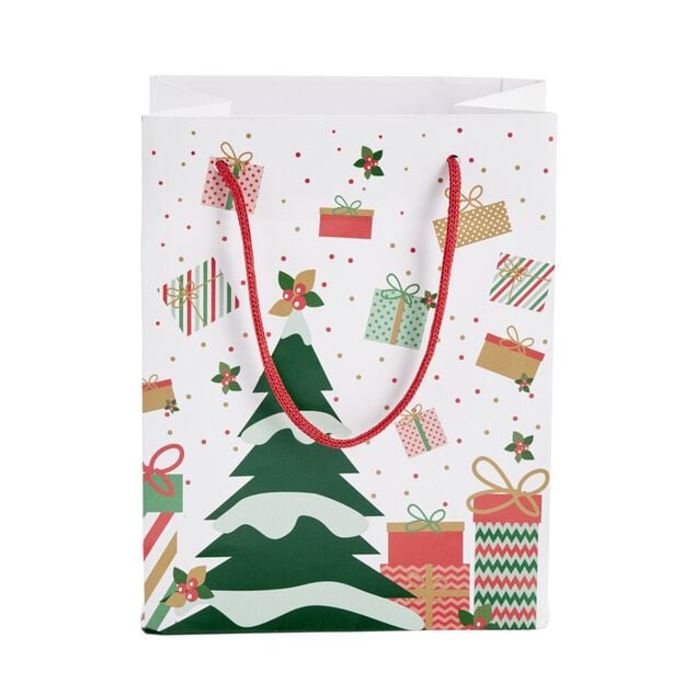 Sac cadeau Noël motif traditionnel 17,5x10xH23cm