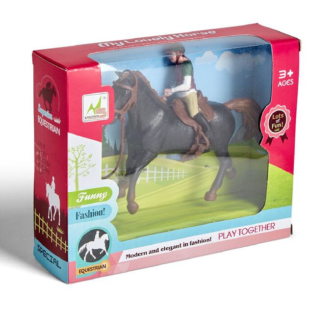 Cavalier avec cheval noir