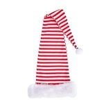 Bonnet de Noël extra long tissu rayé rouge et blanc L90cm