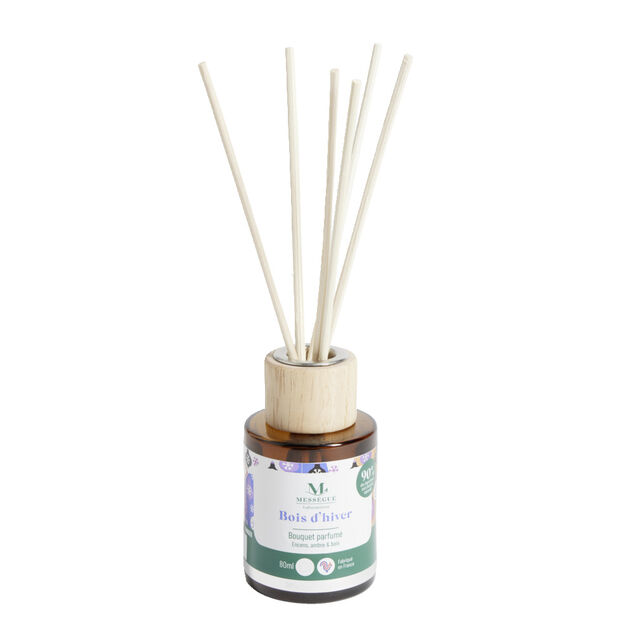 Diffuseur &agrave; b&acirc;tonnets 80ml Mess&eacute;gu&eacute; bouquet parfum&eacute; bois d'hiver