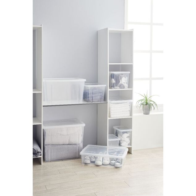 Bo&icirc;te de rangement transparente avec couvercle 54L