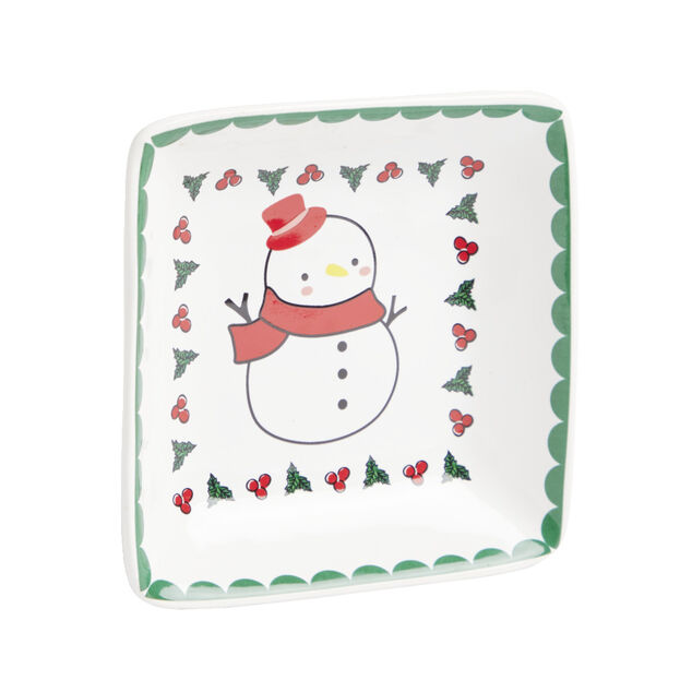 Coupelle No&euml;l carr&eacute;e en c&eacute;ramique (4 mod&egrave;les)