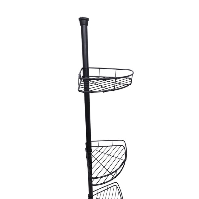 &Eacute;tag&egrave;re d'angle 3 niveaux m&eacute;tal noir