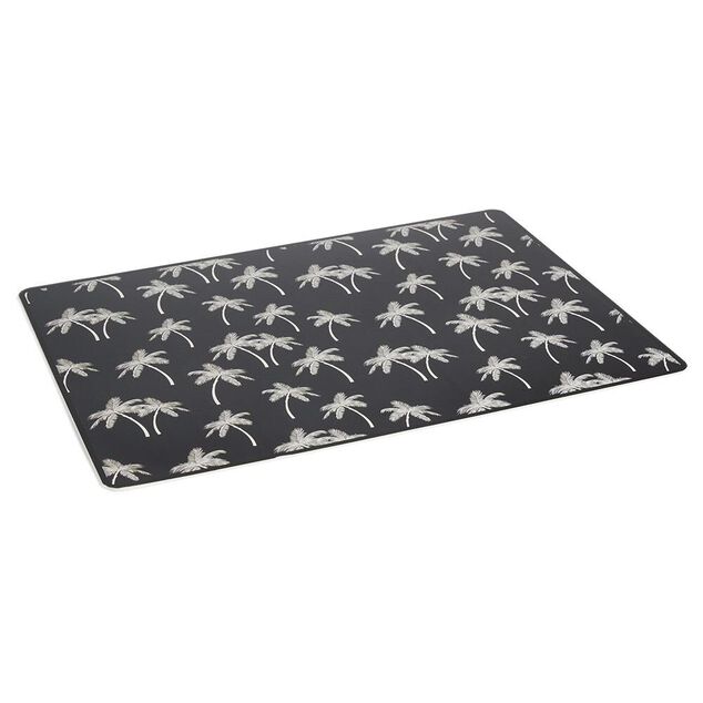 Tapis repose gamelle animaux motif palmier plastique 32x43cm