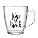 Mug en verre transparent Time For a Break 300ml