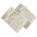 Gant de toilette x2 coton beige 16x21cm
