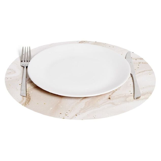 Set de table rond motif marbre rose ou bleu &Oslash;38cm