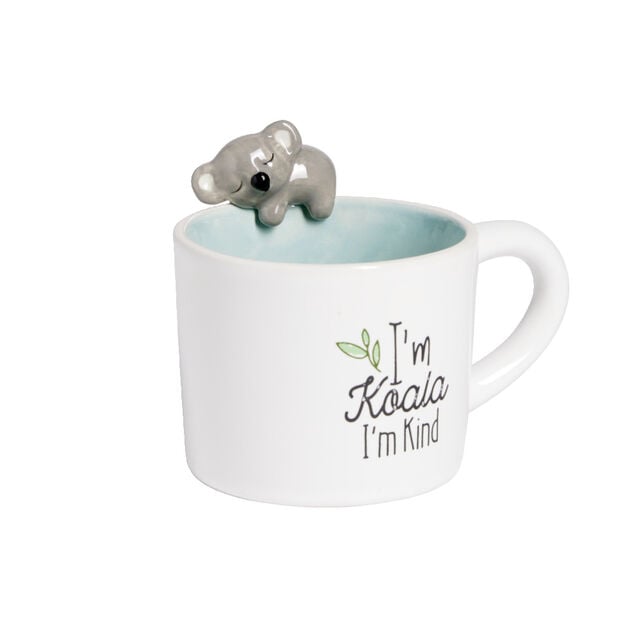 Mug koala dolomite blanc et bleu &Oslash;10,5xH10,5cm