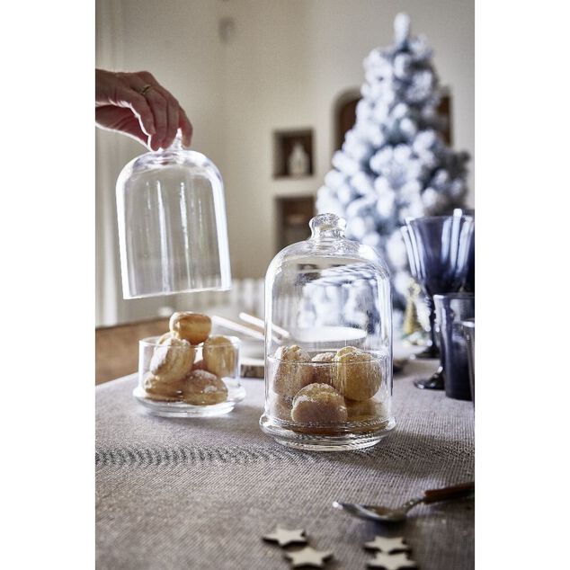 Pr&eacute;sentoir p&acirc;tisserie sous cloche verre transparent