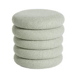 Pouf rond tissu bouclette blanche &Oslash;40xH40cm