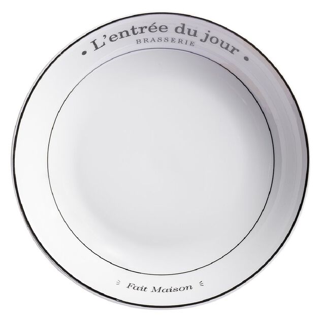 Assiette creuse blanche "L'entr&eacute;e du jour" &Oslash;21cm