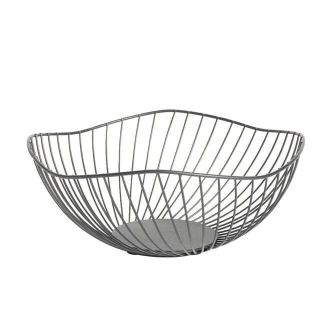 Corbeille &agrave; fruits design filaire m&eacute;tal noir &Oslash;25xH12cm